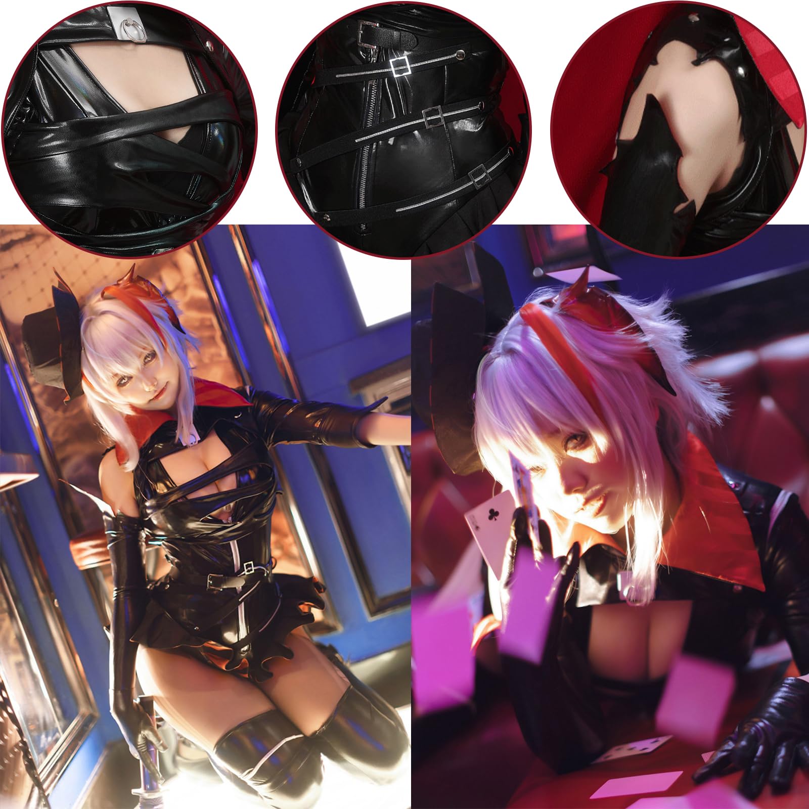 Amazon | アークナイツ W コスプレ 衣装 ウィッグ付き 目隠し